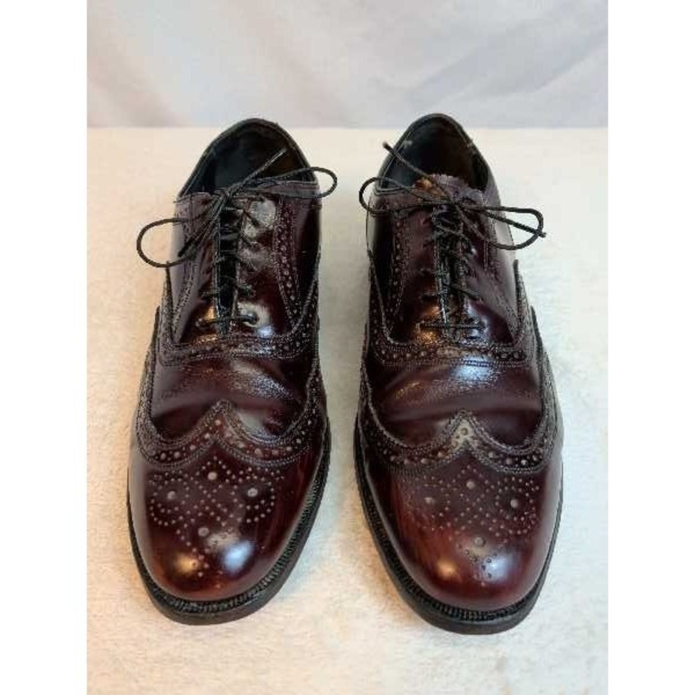 Florsheim 30353 Wingtip Oxford Shoes Mens 10.5 D Burgundy Leather Dress